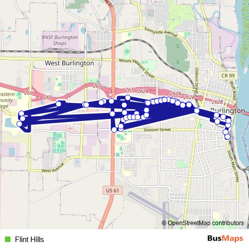 Flint Hills bus Line Map