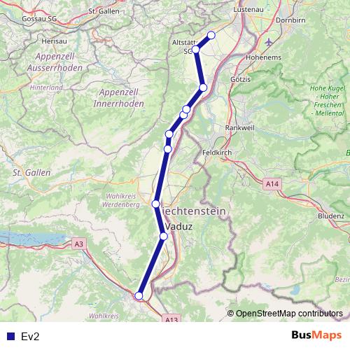 Ev2 bus Line Map