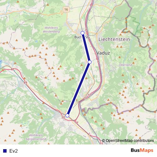 Ev2 bus Line Map