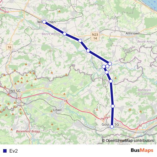 Ev2 bus Line Map