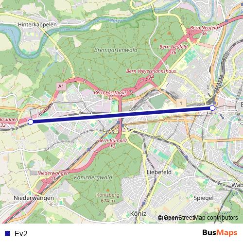 Ev2 bus Line Map