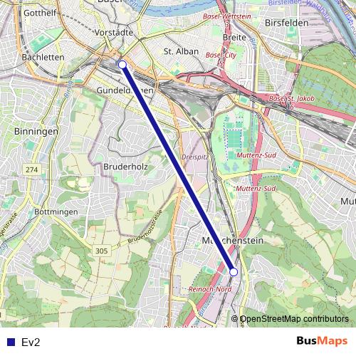 Ev2 bus Line Map