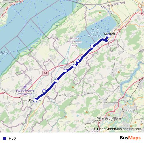 Ev2 bus Line Map