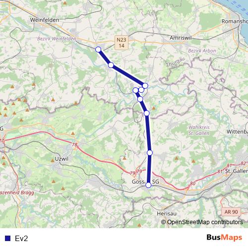 Ev2 bus Line Map