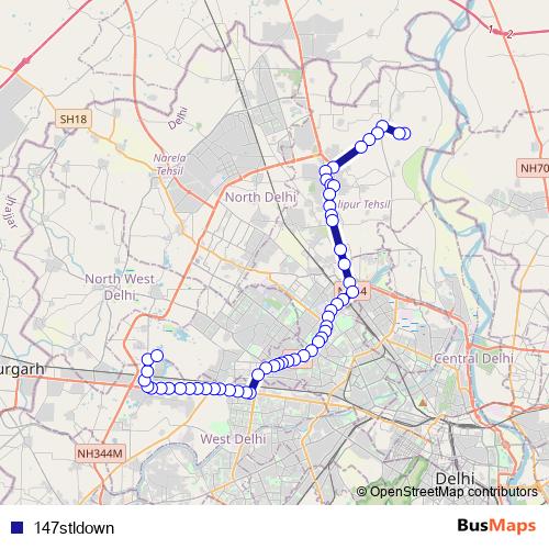 147stldown bus Line Map