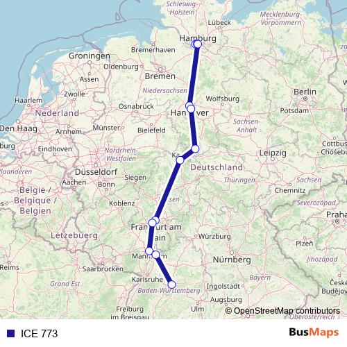 ICE 773 rail Line Map