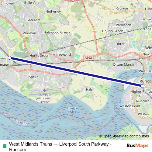 West Midlands Trains bus Line Map