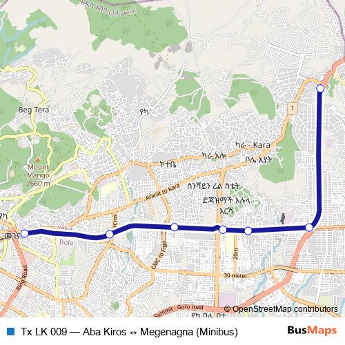 Tx LK 009 bus Line Map
