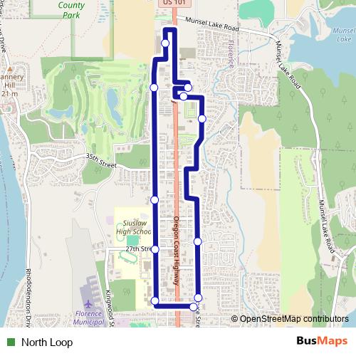 North Loop bus Line Map