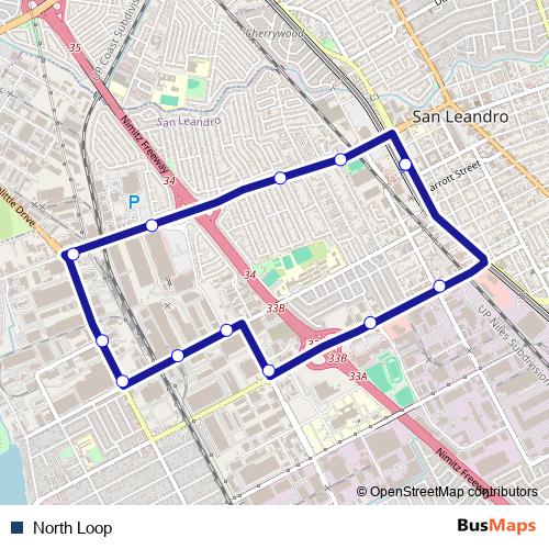 North Loop bus Line Map