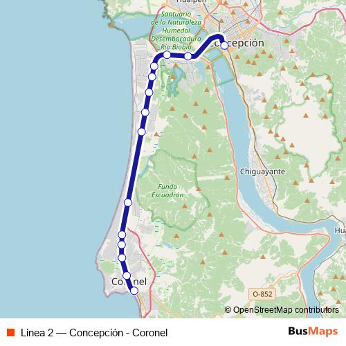 Linea 2 rail Line Map