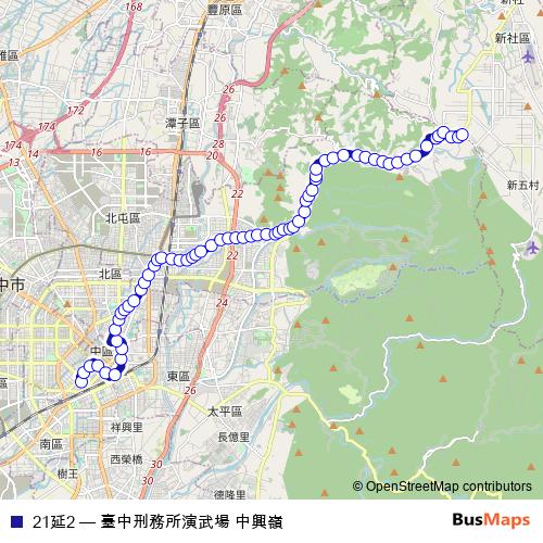 21延2 bus Line Map