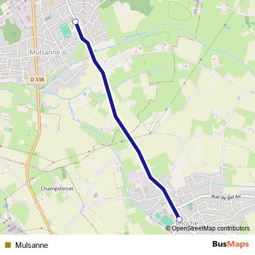 Mulsanne bus Line Map