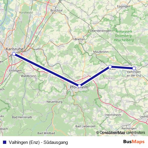 Vaihingen (Enz) - Südausgang rail Line Map