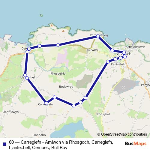 60 bus Line Map