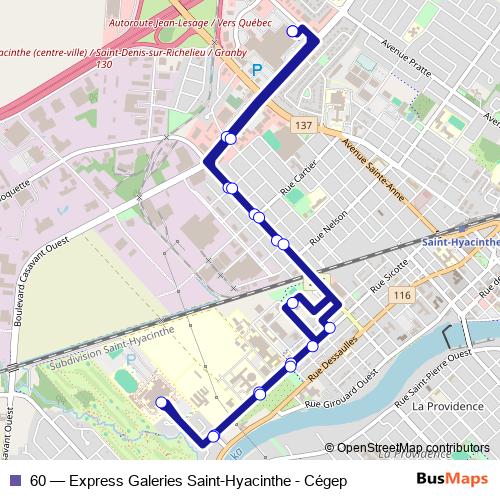 60 bus Line Map