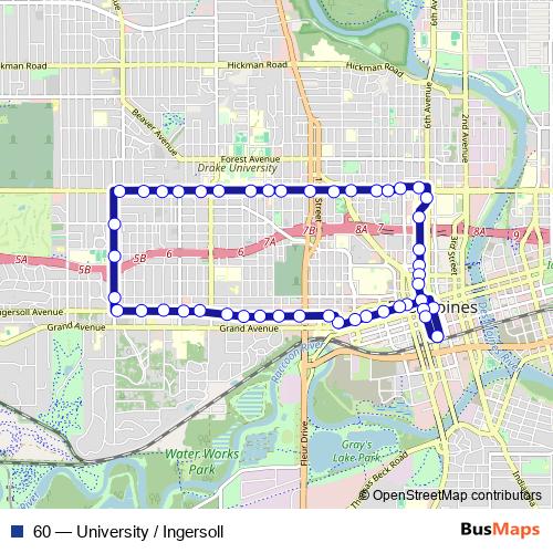 60 bus Line Map