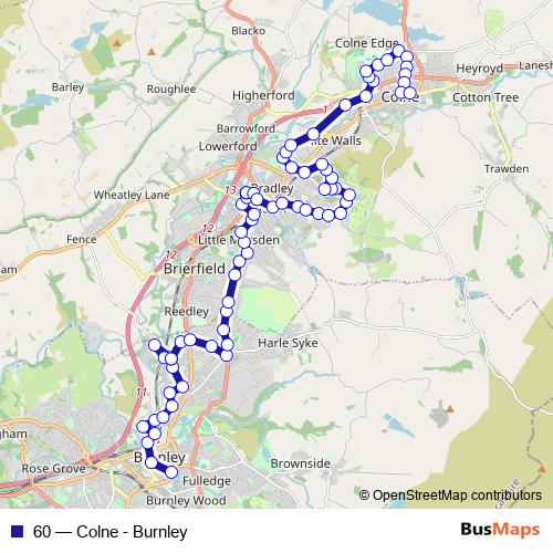 60 bus Line Map
