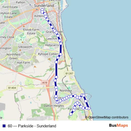 60 bus Line Map