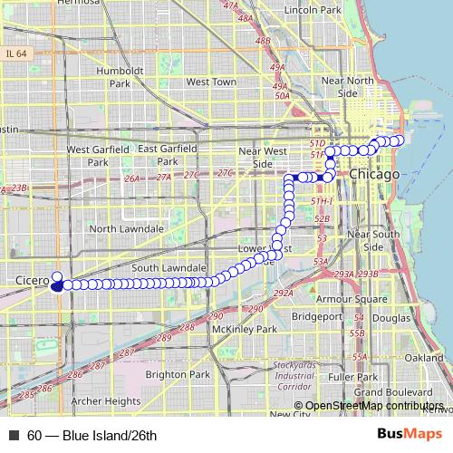 60 bus Line Map