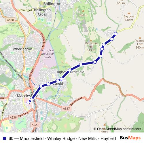 60 bus Line Map