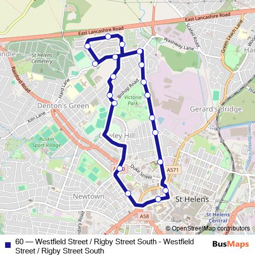 60 bus Line Map