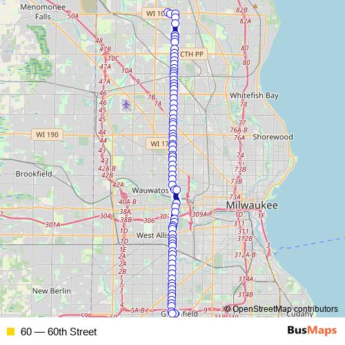 60 bus Line Map