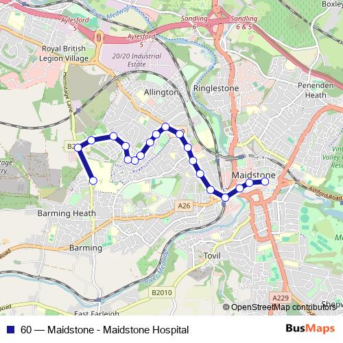 60 bus Line Map