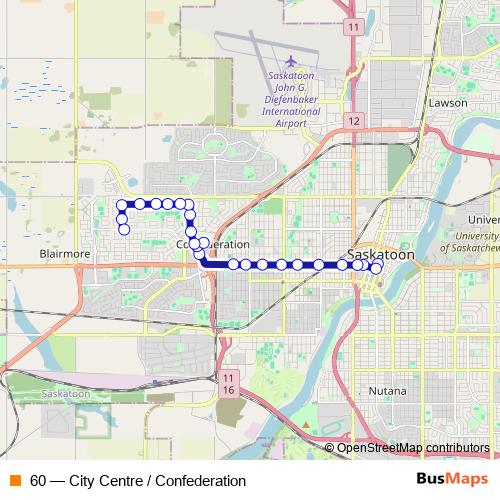 60 bus Line Map