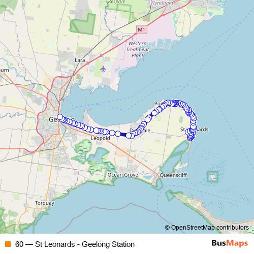 60 bus Line Map
