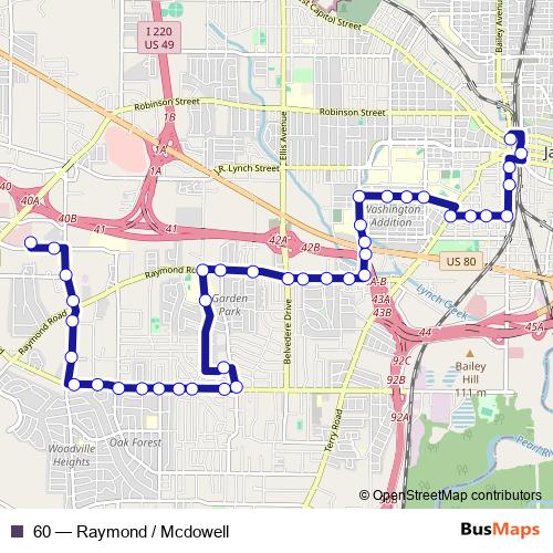 60 bus Line Map