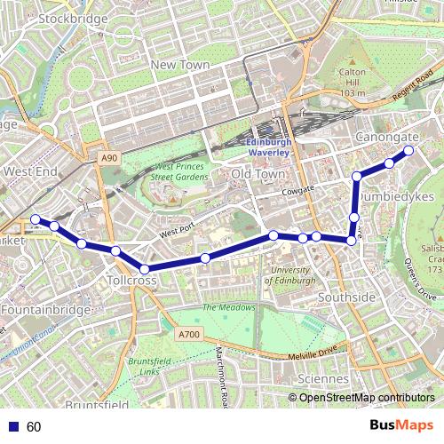60 bus Line Map