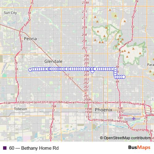 60 bus Line Map