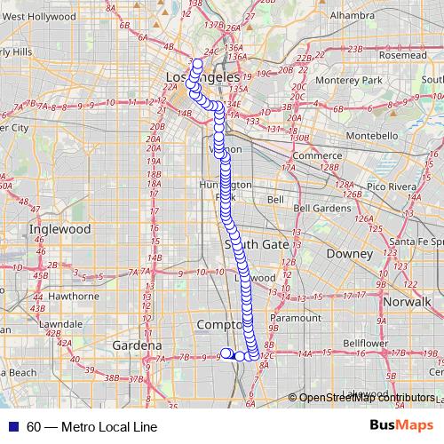 60 bus Line Map