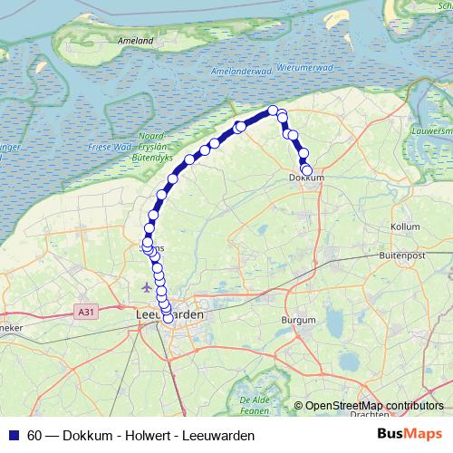 60 bus Line Map