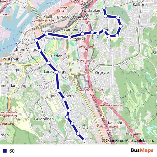 60 bus Line Map