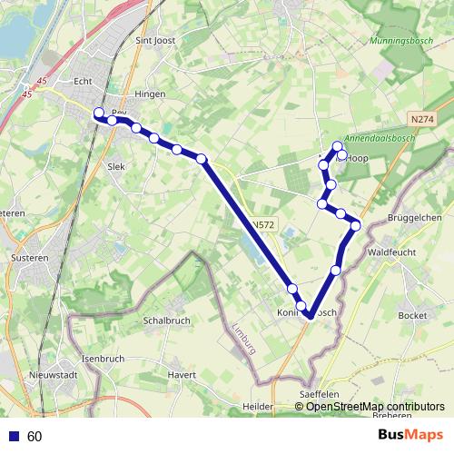 60 bus Line Map