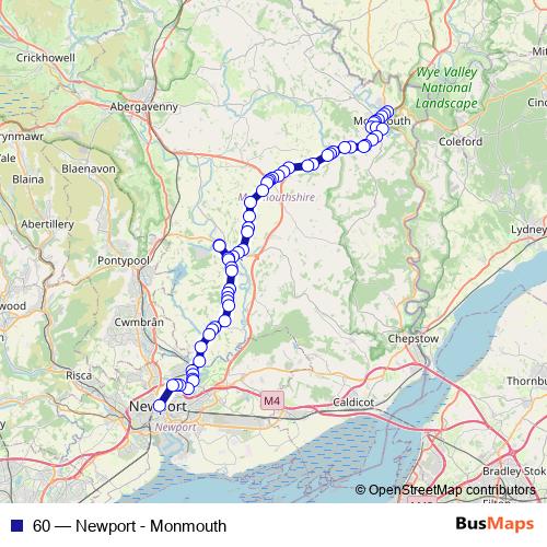 60 bus Line Map