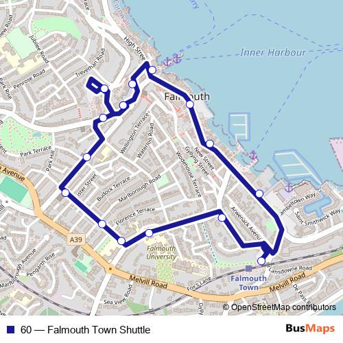 60 bus Line Map