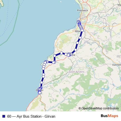 60 bus Line Map