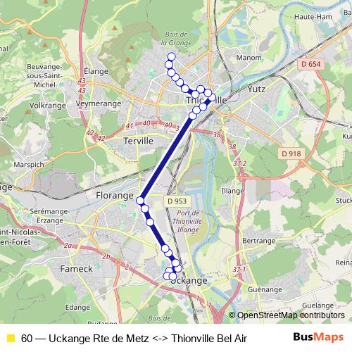 60 bus Line Map