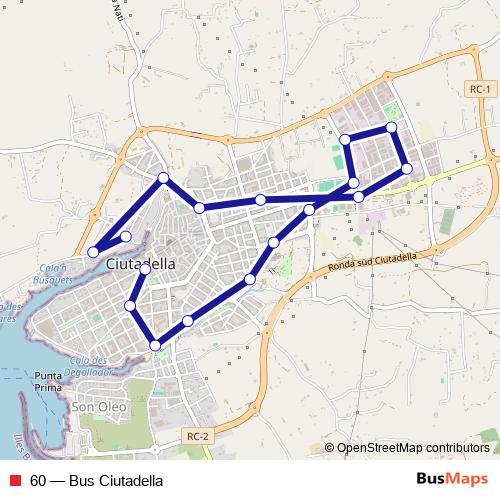 60 bus Line Map