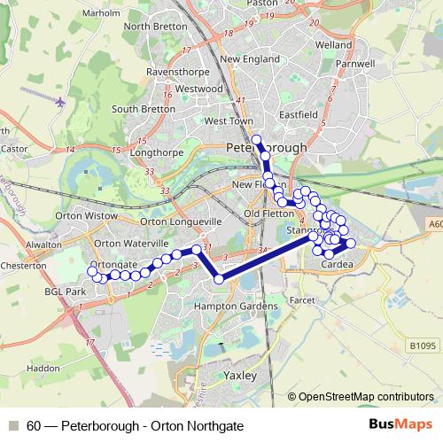60 bus Line Map