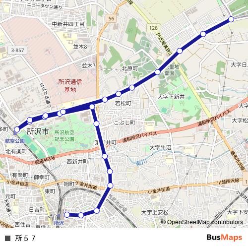 所５７ bus Line Map