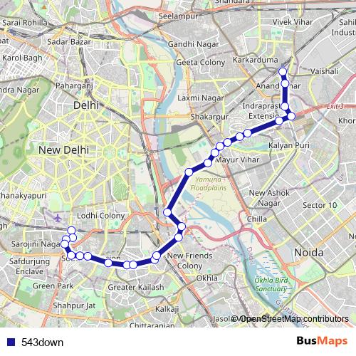 543down bus Line Map