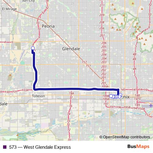 573 bus Line Map