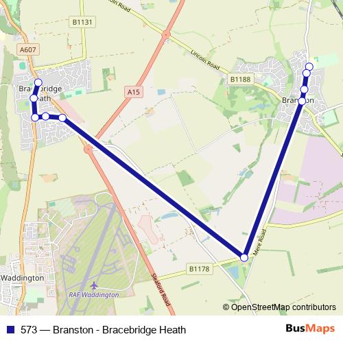 573 bus Line Map