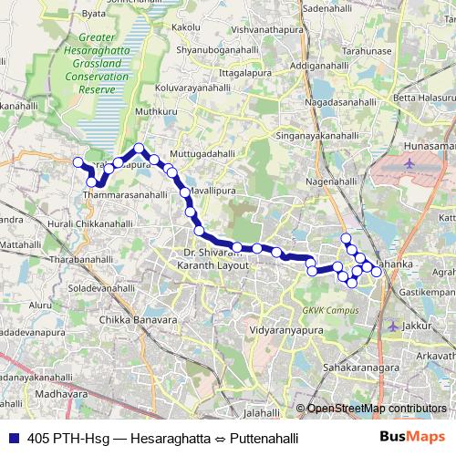 405 PTH-Hsg bus Line Map