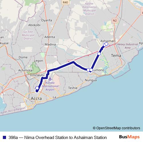 398a bus Line Map