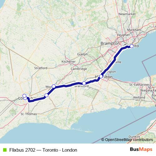 Flixbus 2702 bus Line Map